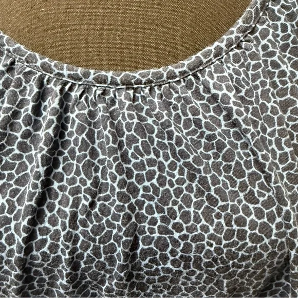 Michael Kors Blue Pebble Print Ruffle Sleeve Blouse Casual Boho Chic Top L - Picture 3 of 9